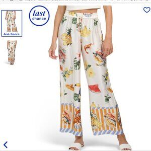 high rise satin pull on silky pants NWT